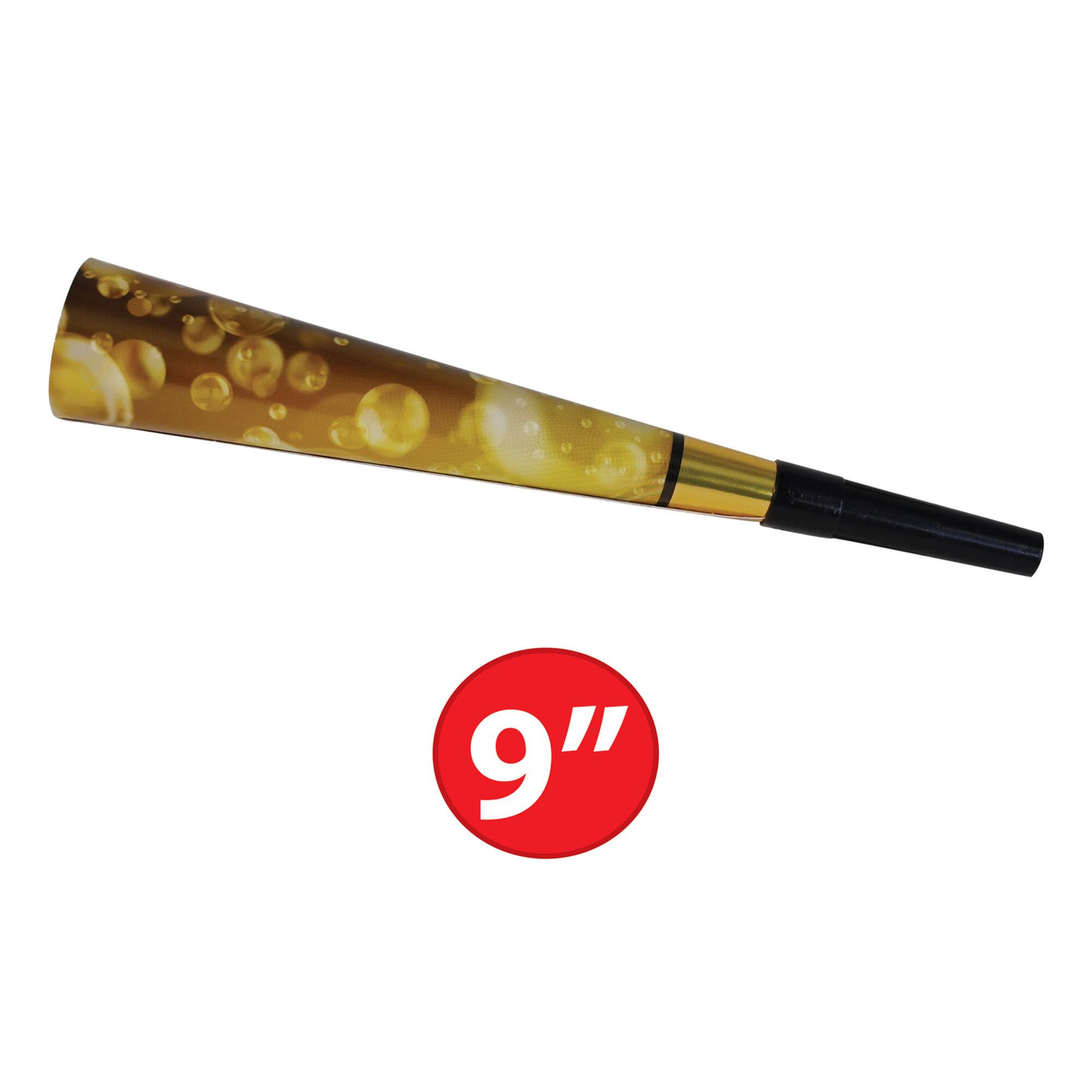 Beistle 9" Champagne New Year Horns, 100ct.
